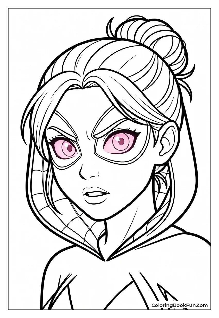 Spider-Gwen's Glowing Pink Eyes