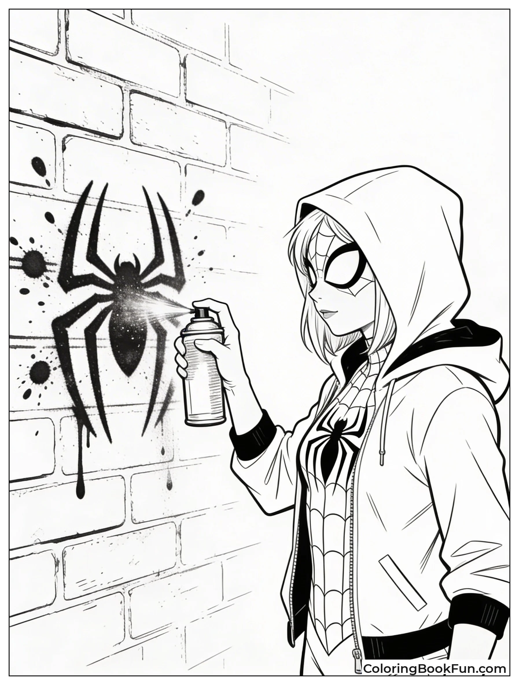 Gwen Paints Spider Graffiti