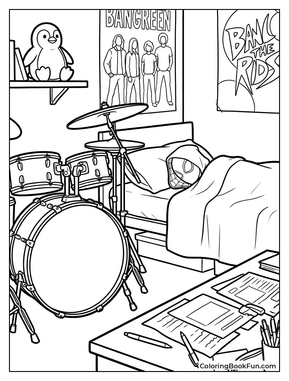 Gwen Relaxes in Bedroom