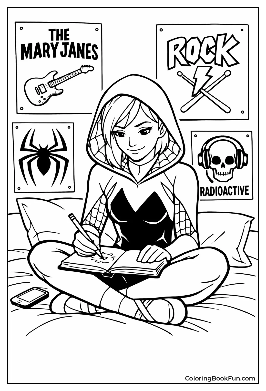 Gwen Draws in Sketchbook