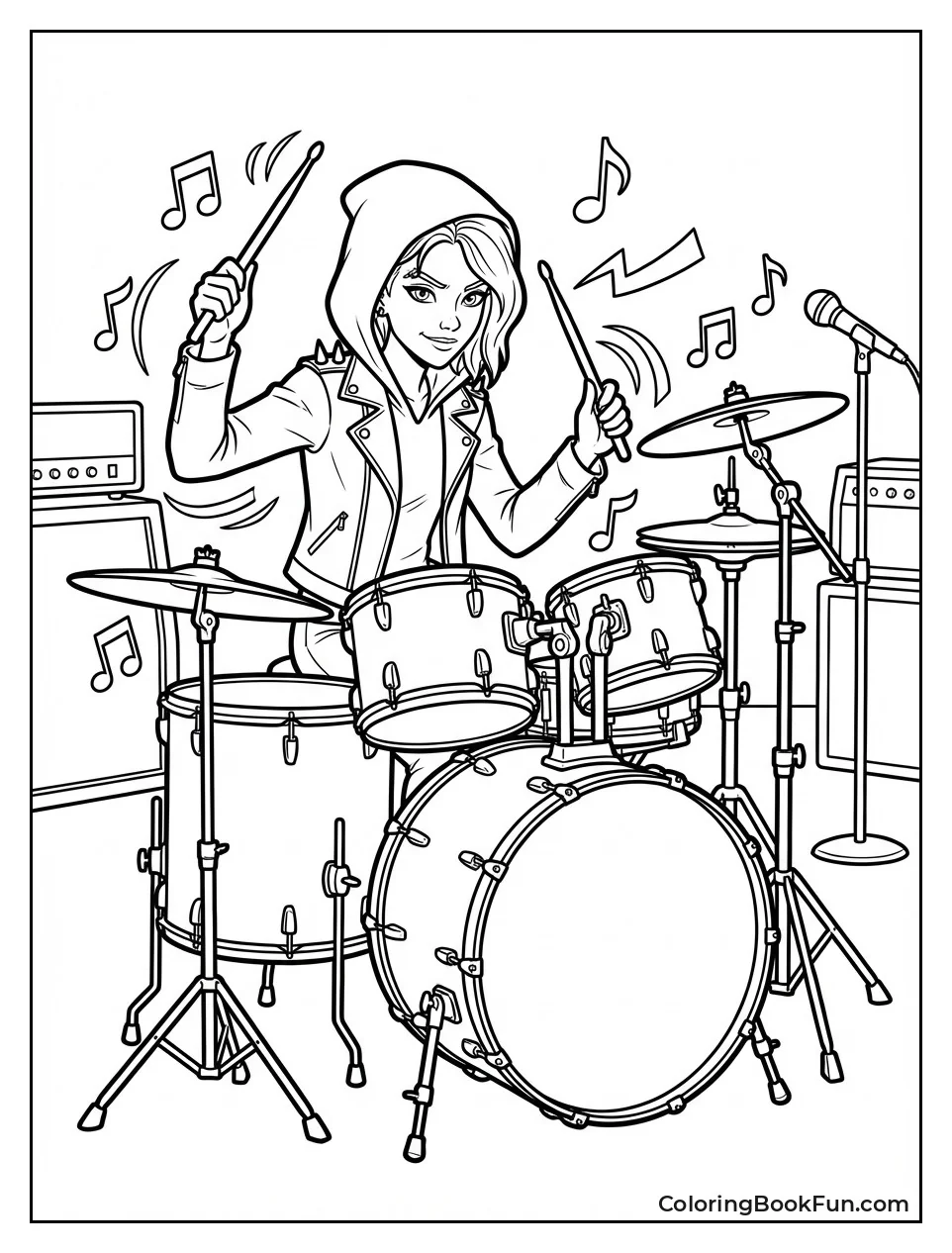 Gwen Plays Drums Passionately