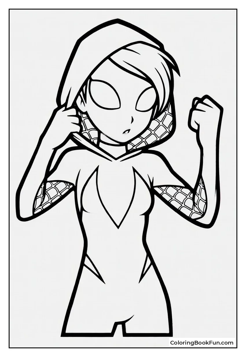 Gwen Puts On Spider Hood