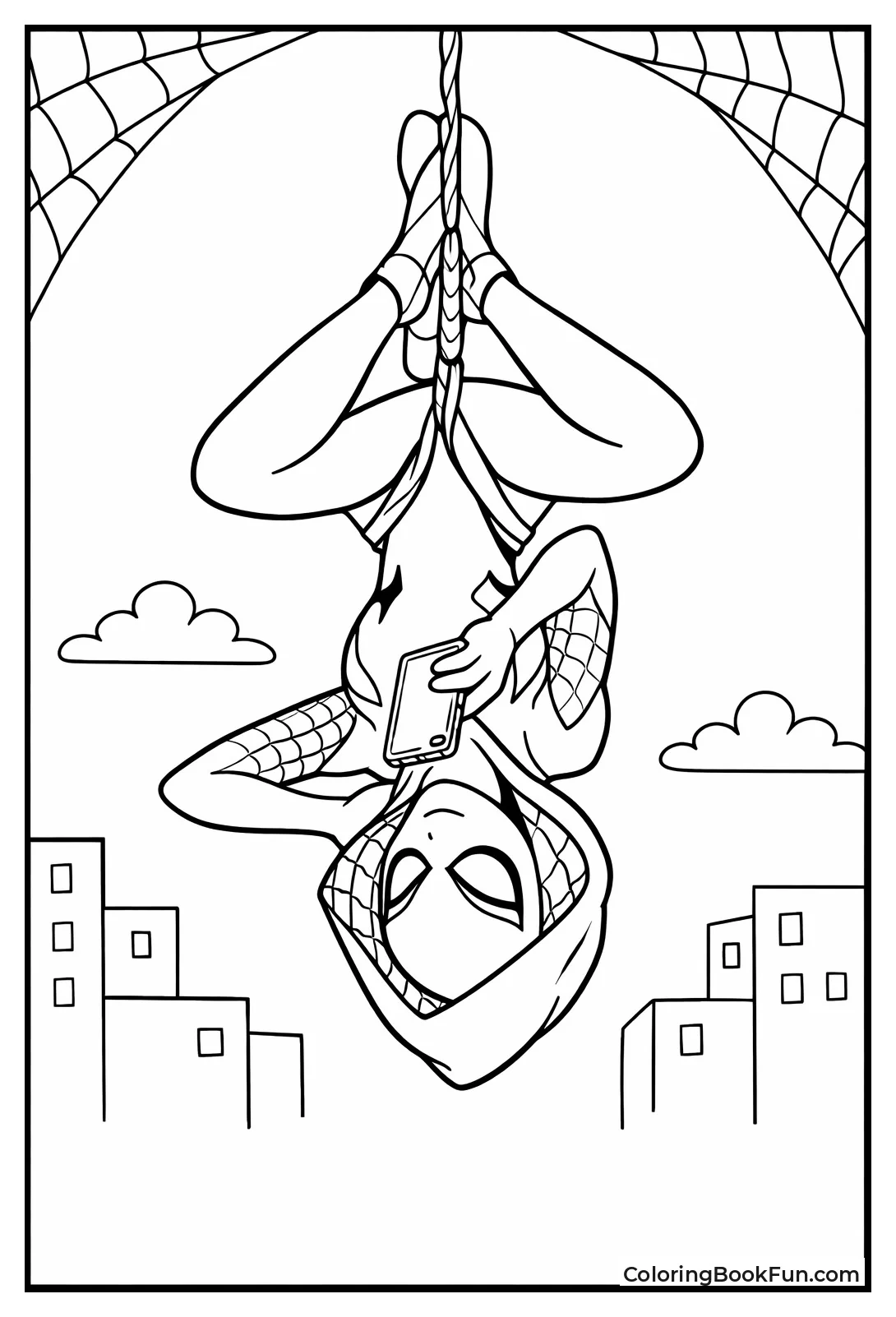Spider-Gwen Hangs Upside Down
