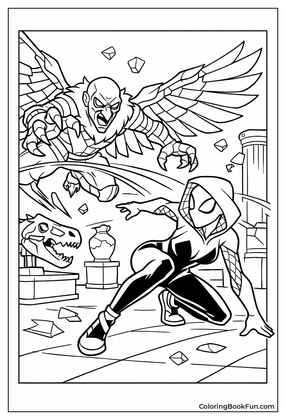 Spider-Gwen Dodges Vulture Wings