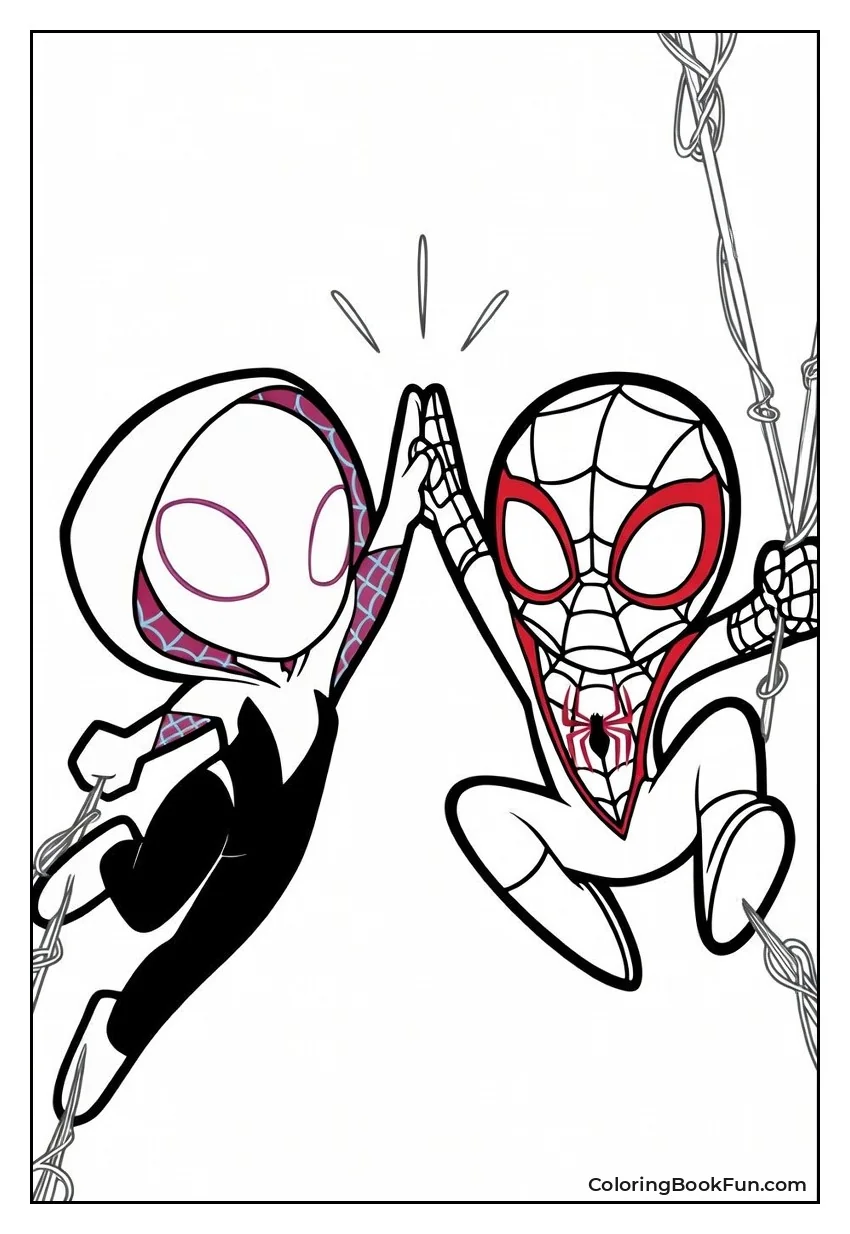 Spider-Gwen High-Fives Miles