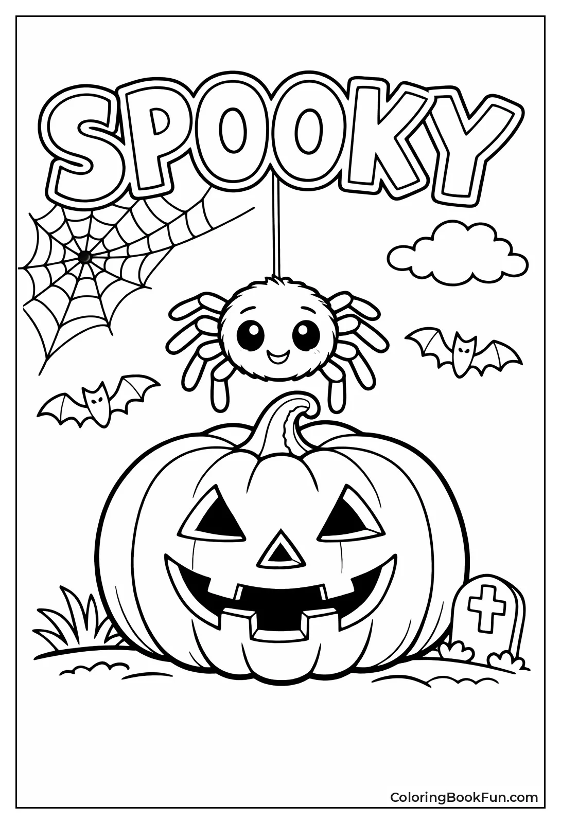 Spider Dangles near Jack-o-Lantern