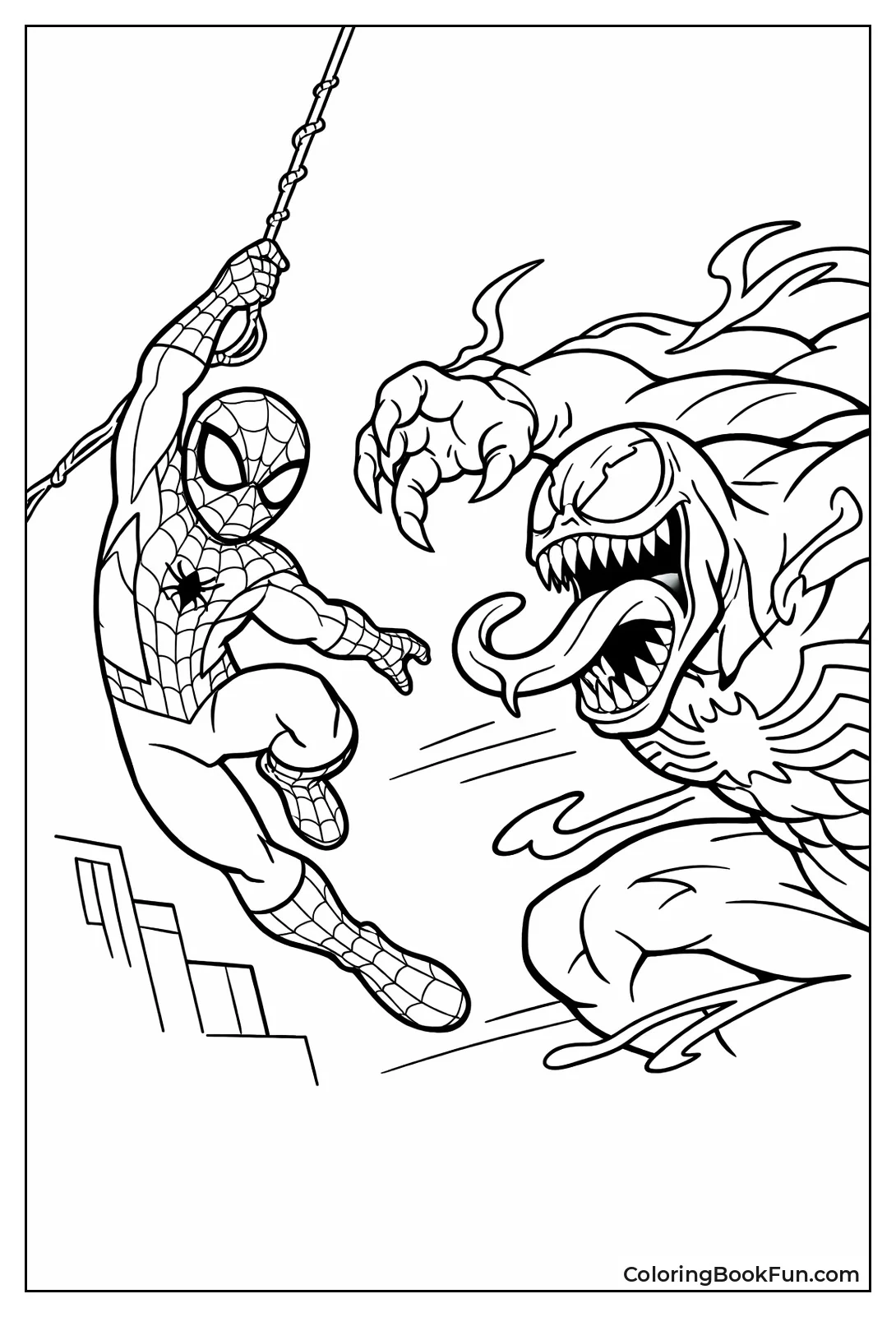 Spider-Man Swings at Venom