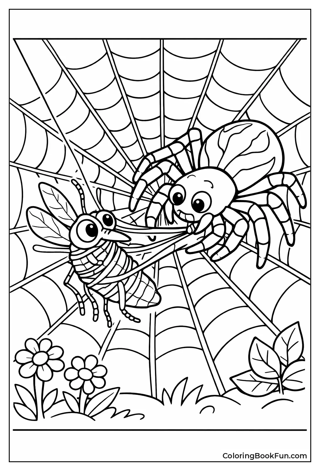 Spider Wraps Caught Mosquito