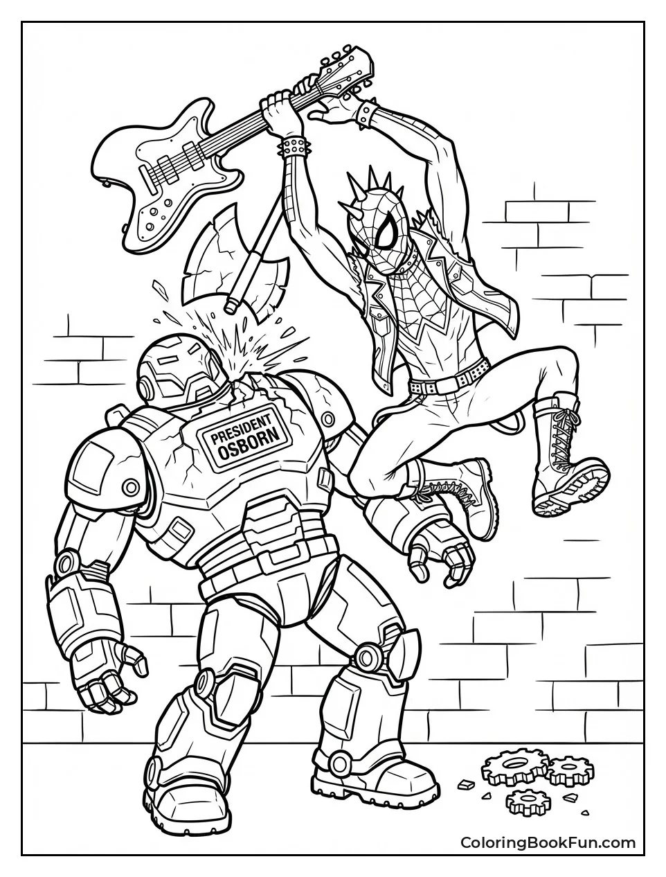 Spider-Punk Smashes Osborn Suit