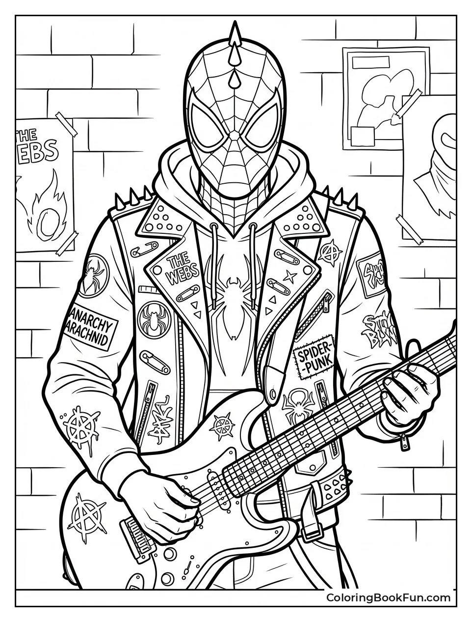 Jacket Covered in Punk Patches