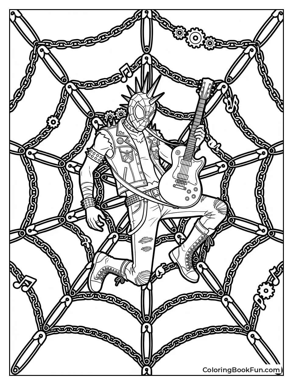 Safety Pin Spider-Web