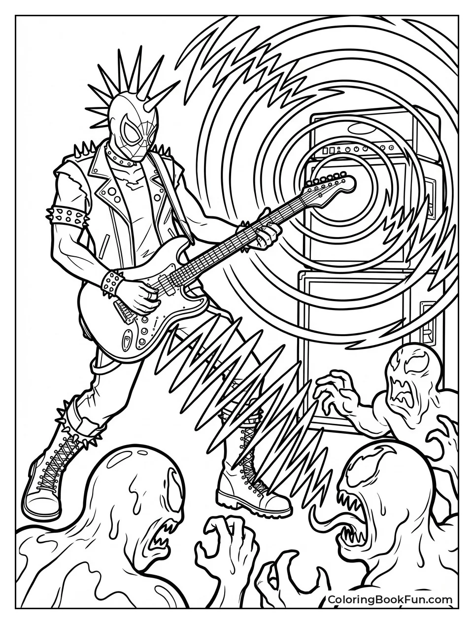 Spider-Punk Blasts Symbiotes