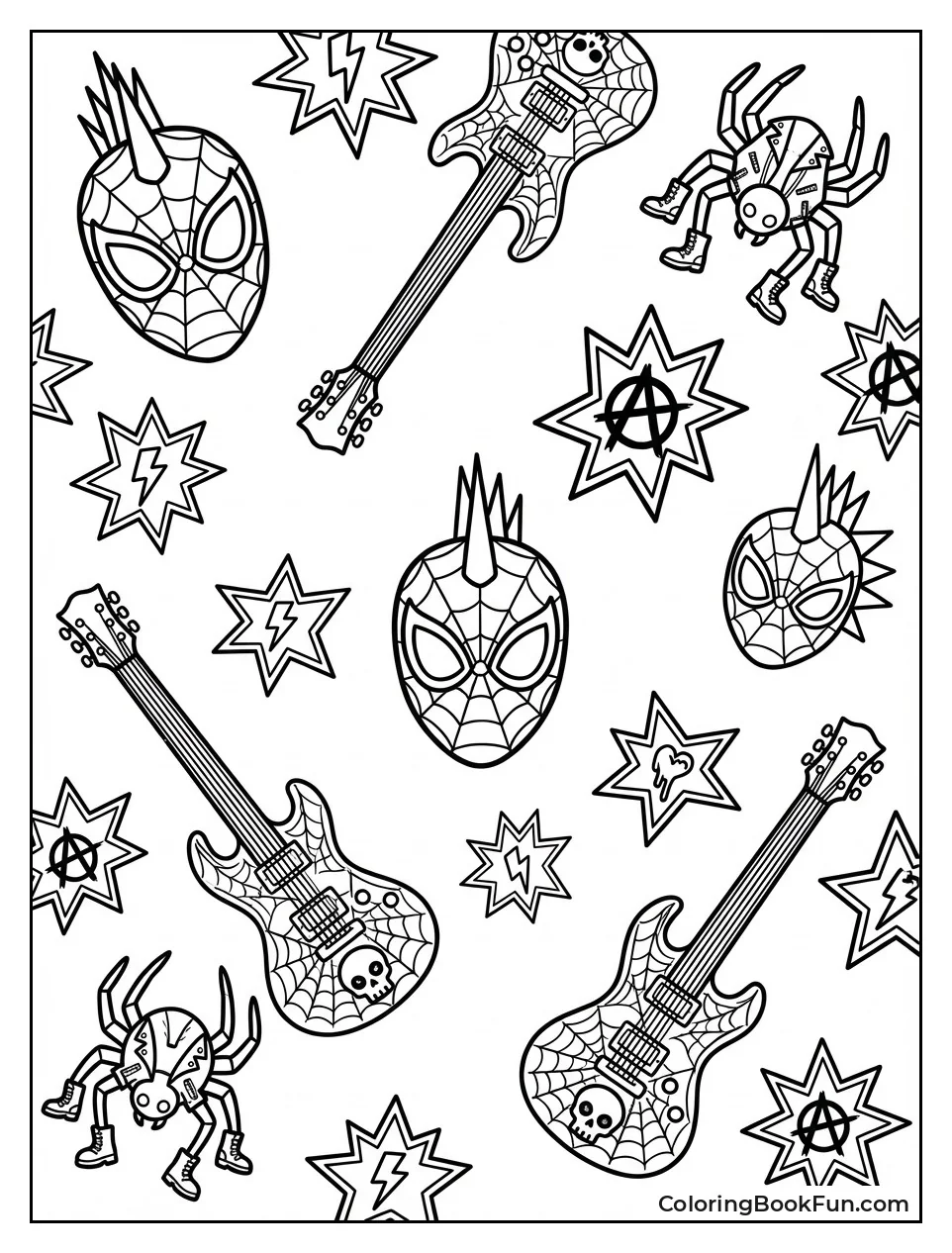 Spider-Punk Icons Sticker Sheet