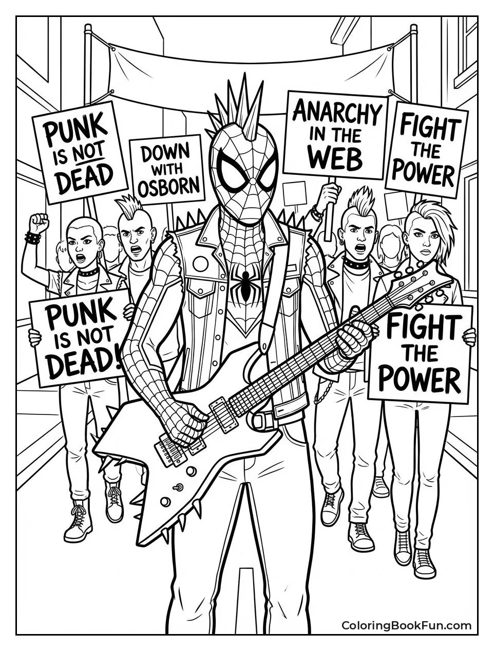 Spider-Punk Leads Protest Rally