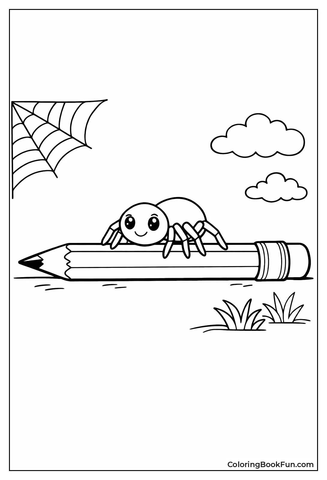 Tiny Spider Crawls on Pencil