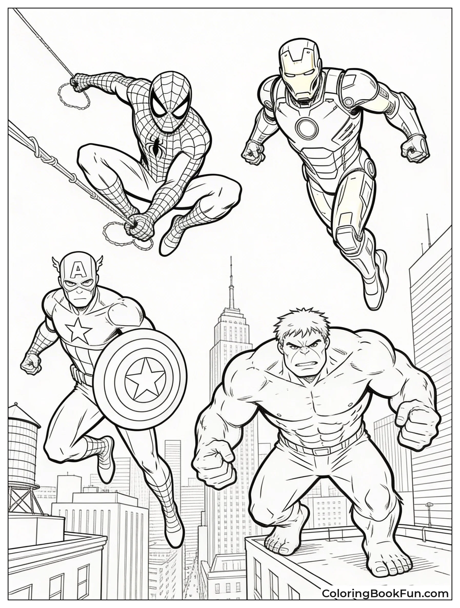 Spider-Man Swings with Avengers