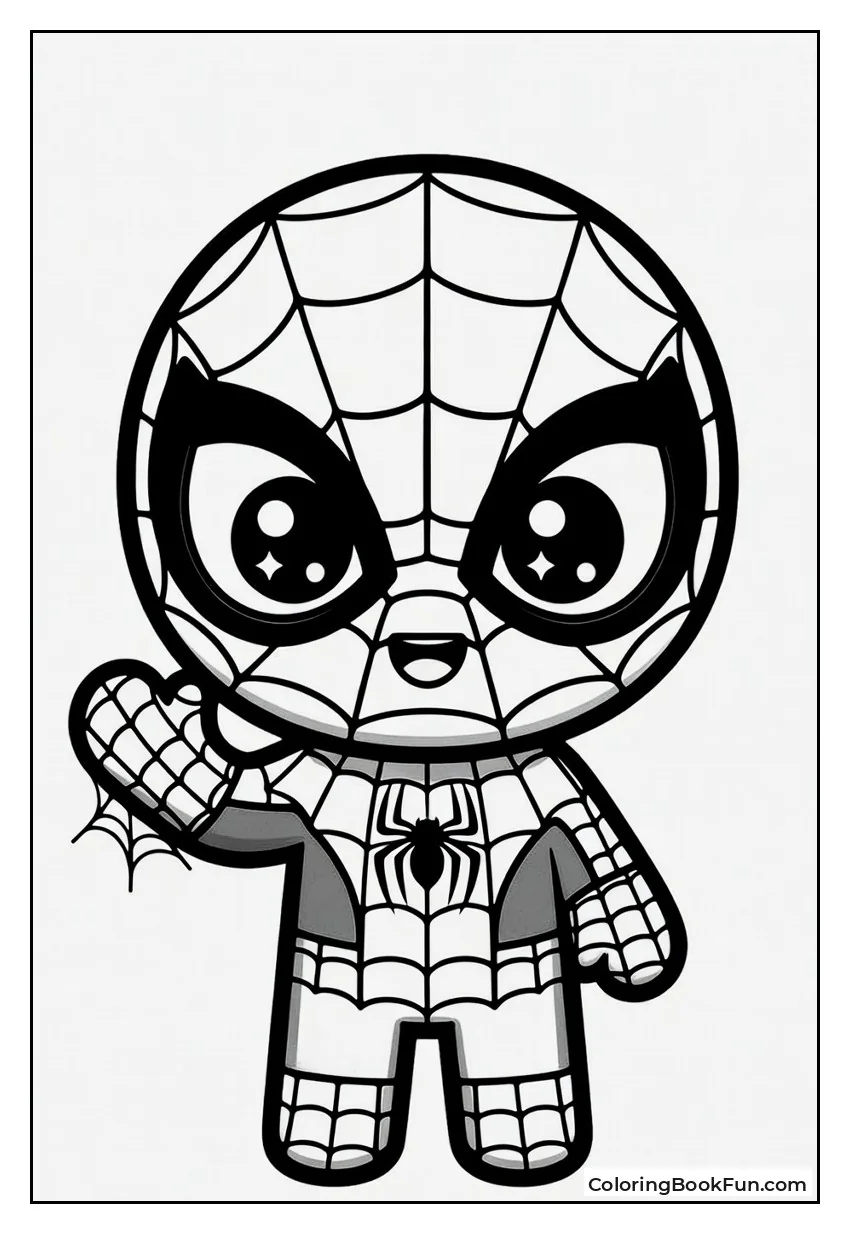 Chibi Spider-Man Waves Hello