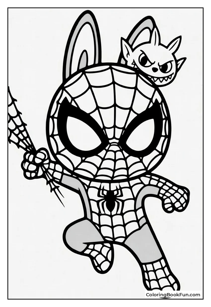 Labubu Swings as Spiderman