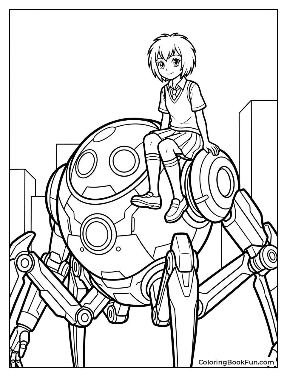 Peni Parker Sits on Robot