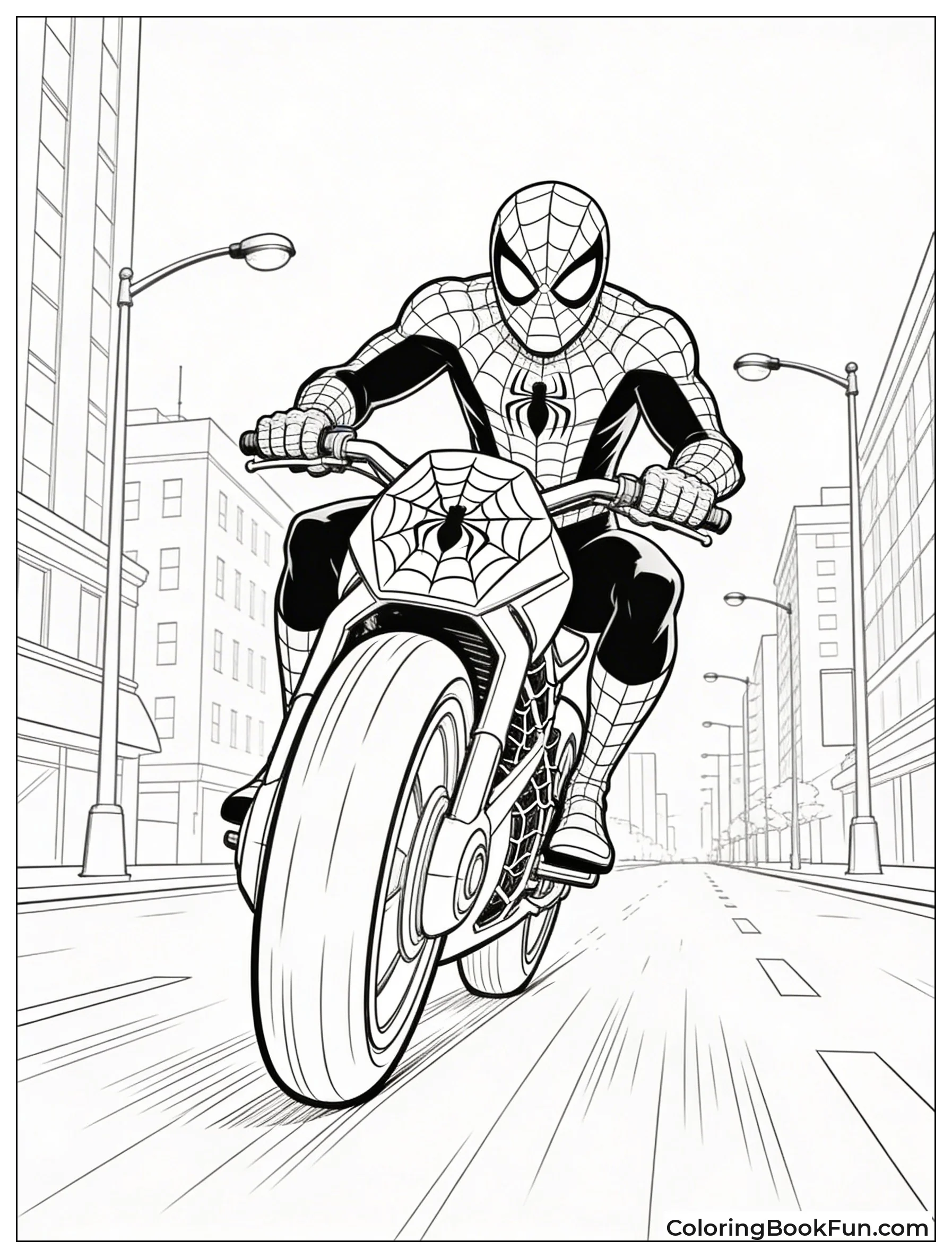 Spider-Man Rides Spider-Cycle
