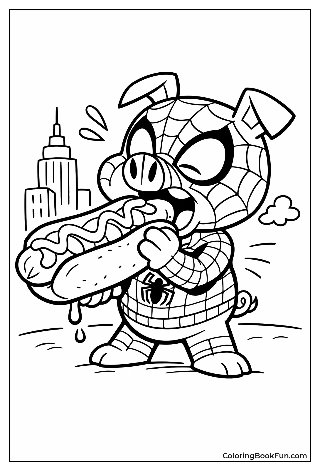 Spider-Ham Eats Giant Hot Dog
