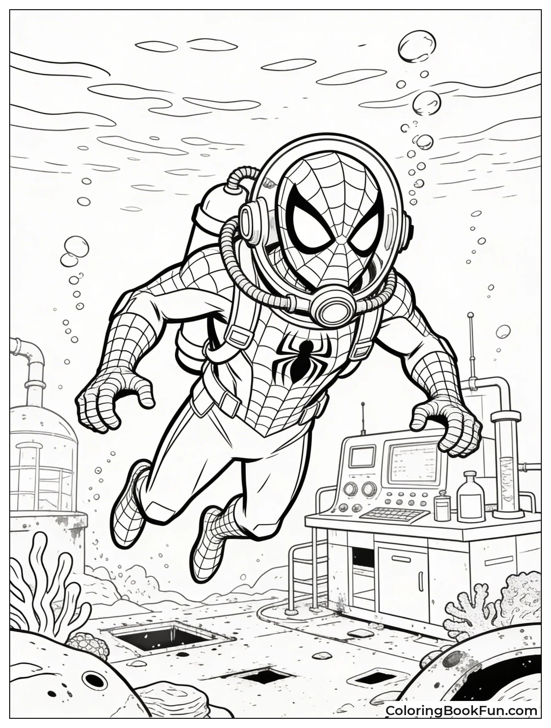 Spider-Man Dives Underwater