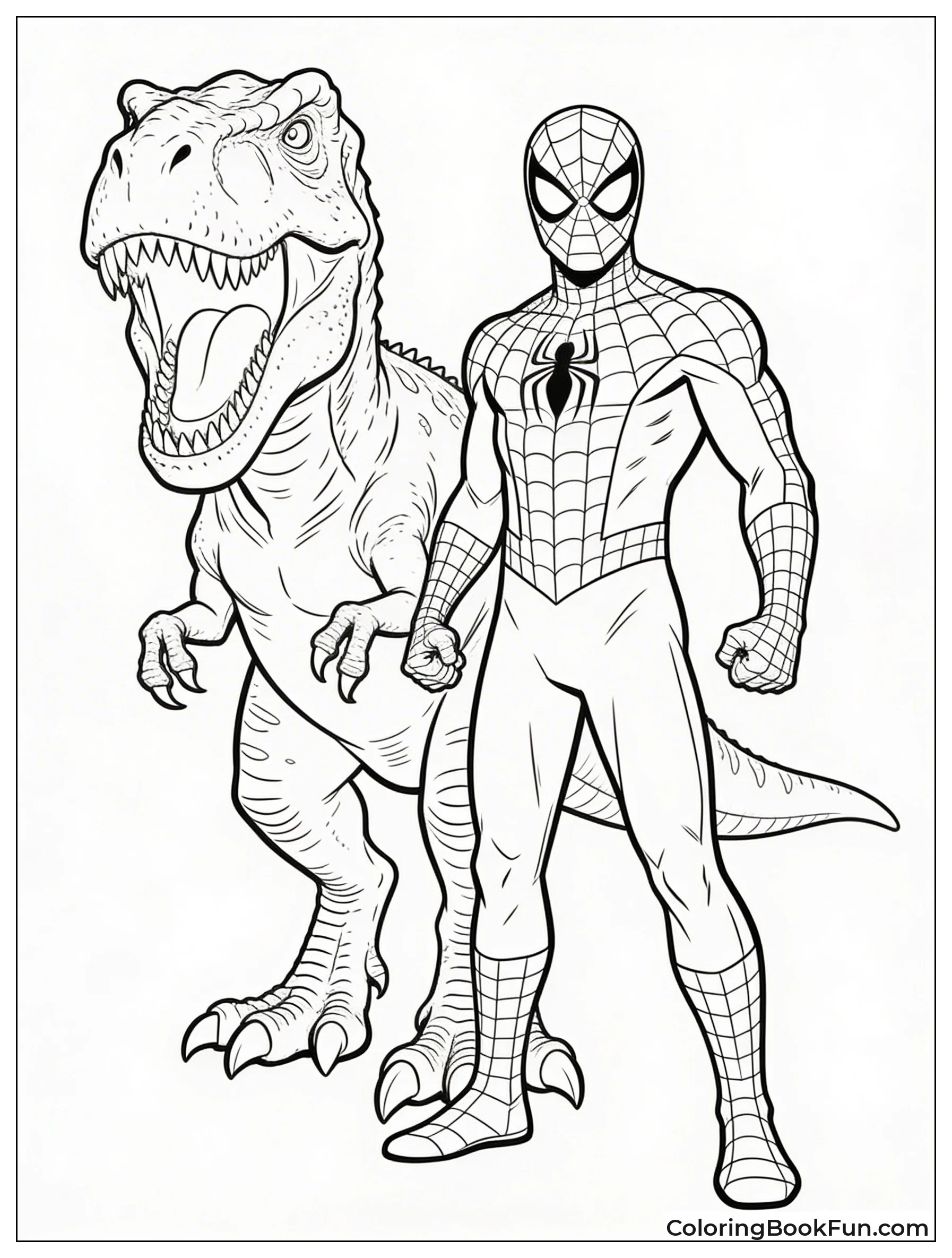 Spiderman Teams with Mighty T-Rex