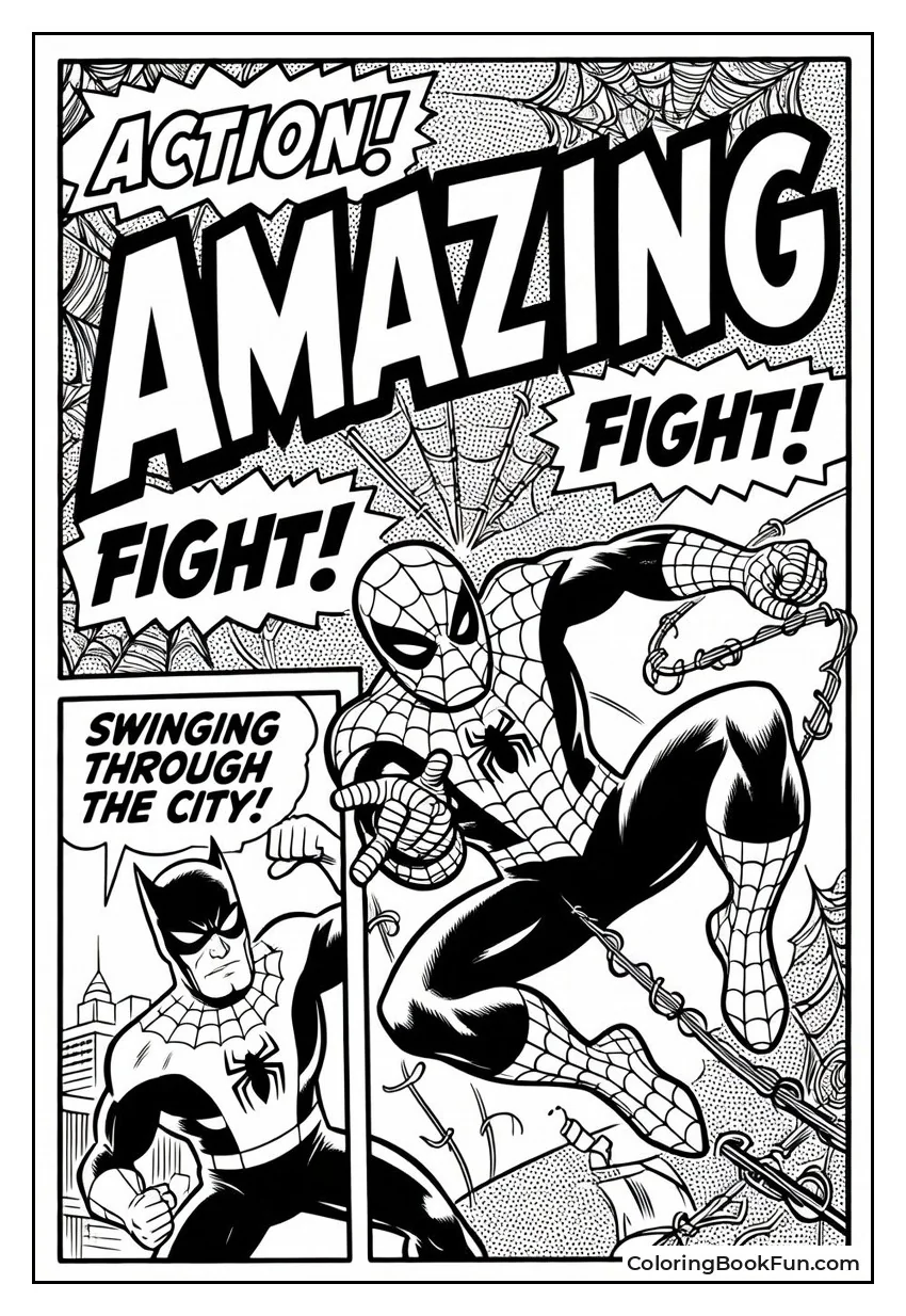 Spider-Man Leaps on Vintage Comic Cover