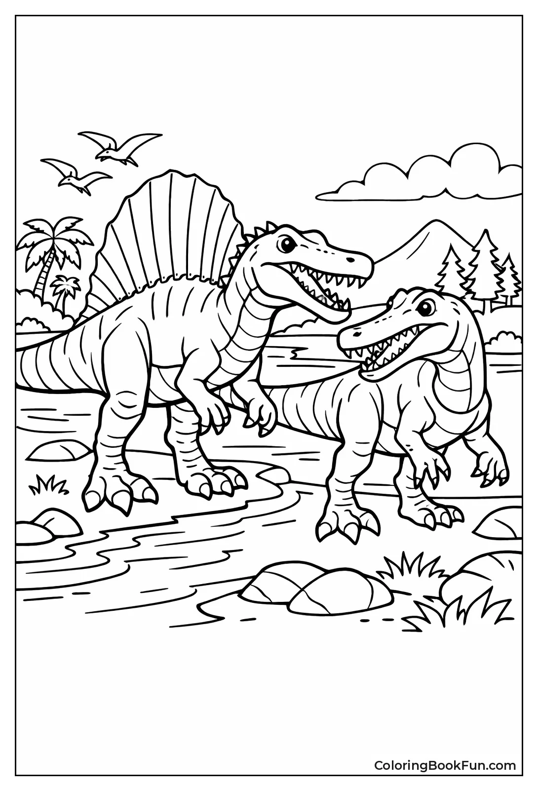 Spinosaurus and Baryonyx Together