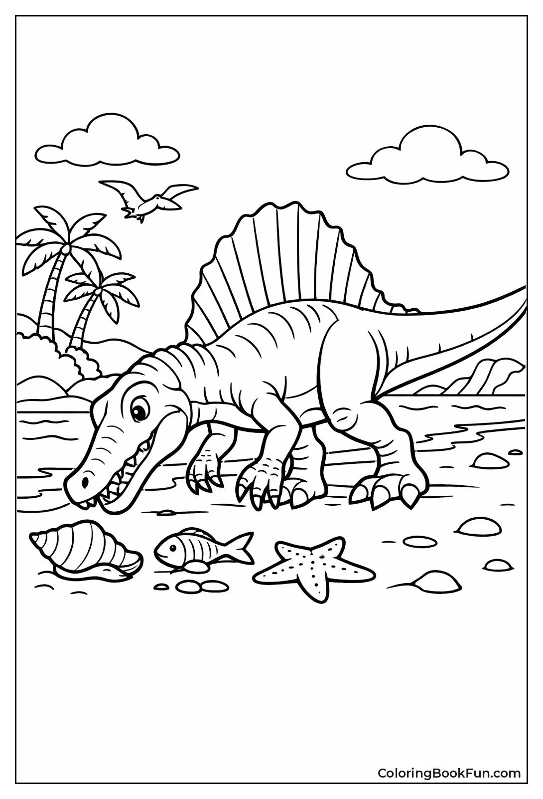 Spinosaurus on Prehistoric Beach