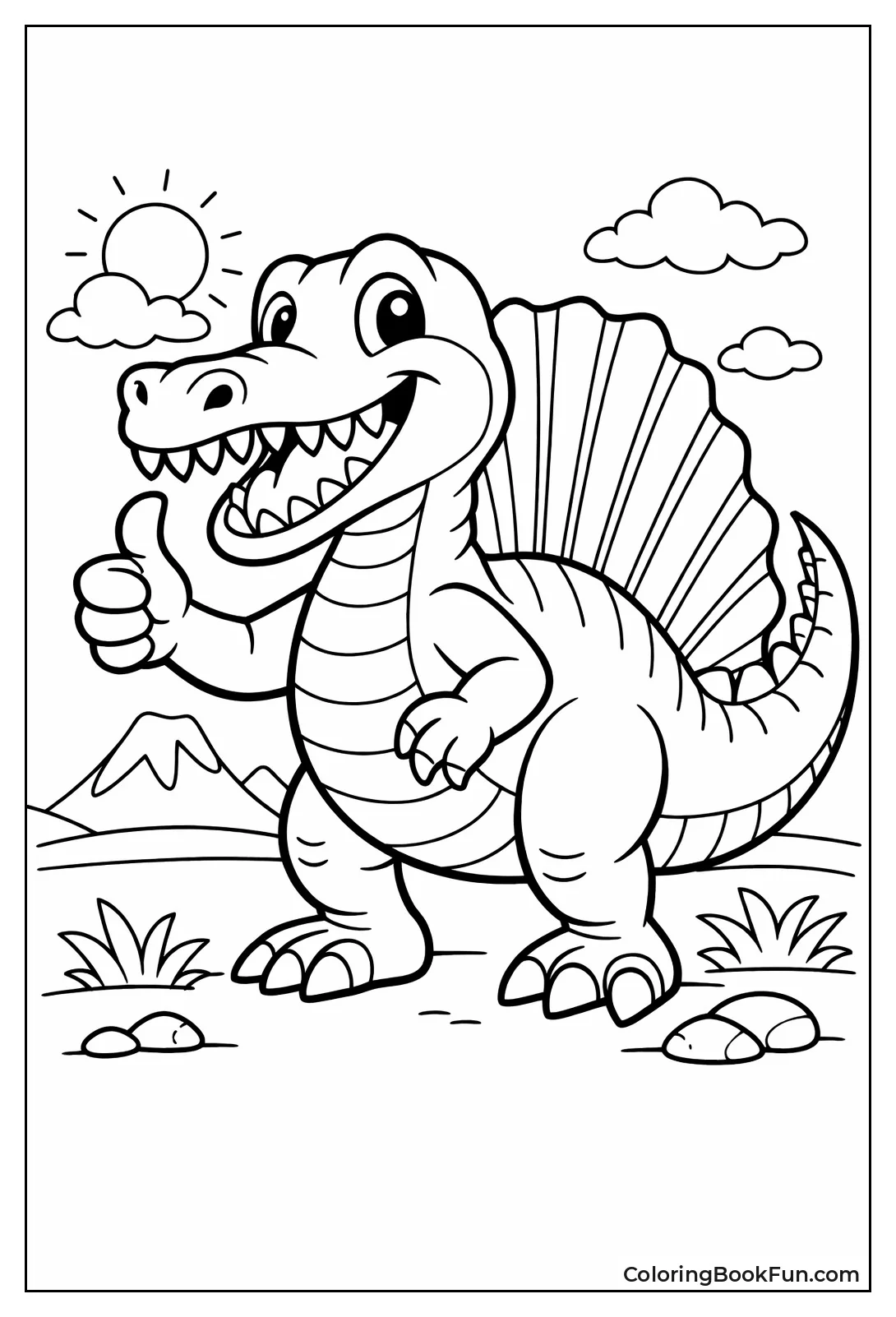 Cartoon Spinosaurus Gives Thumbs Up