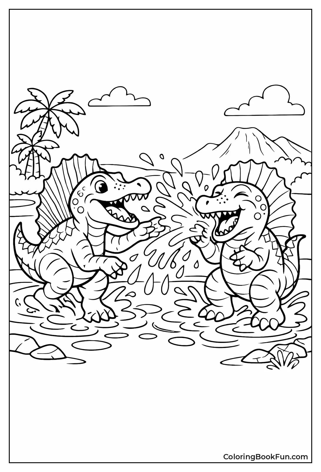 Playful Juvenile Spinosaurus Splash