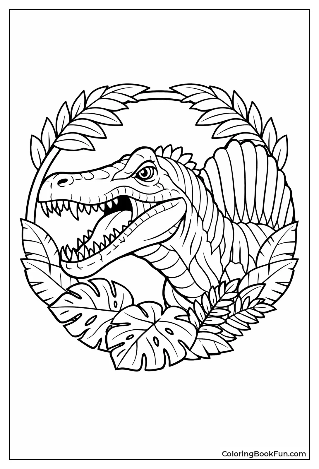 Spinosaurus Head in Circle