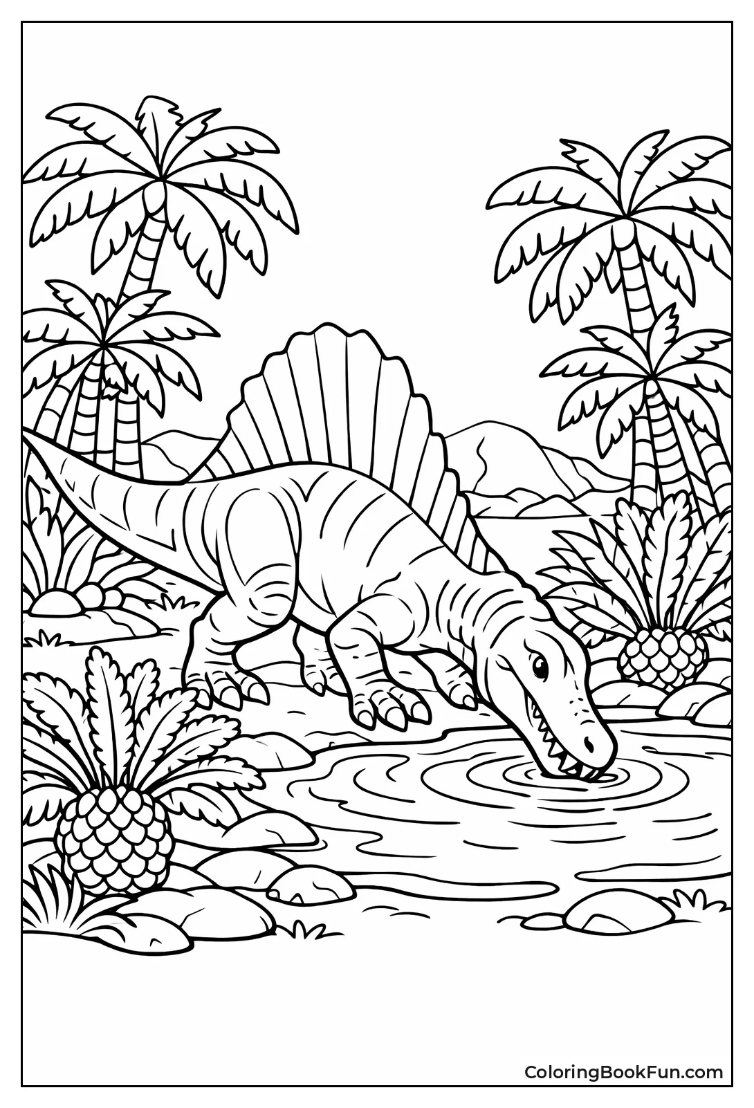 Spinosaurus Drinks at Oasis