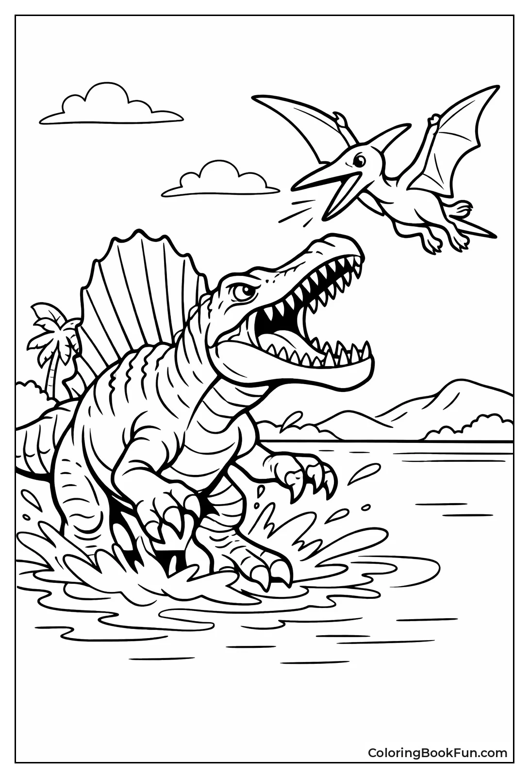 Spinosaurus Snaps at Pterosaur