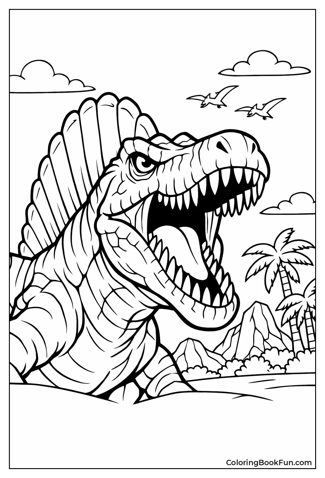 Scary Roaring Spinosaurus Face