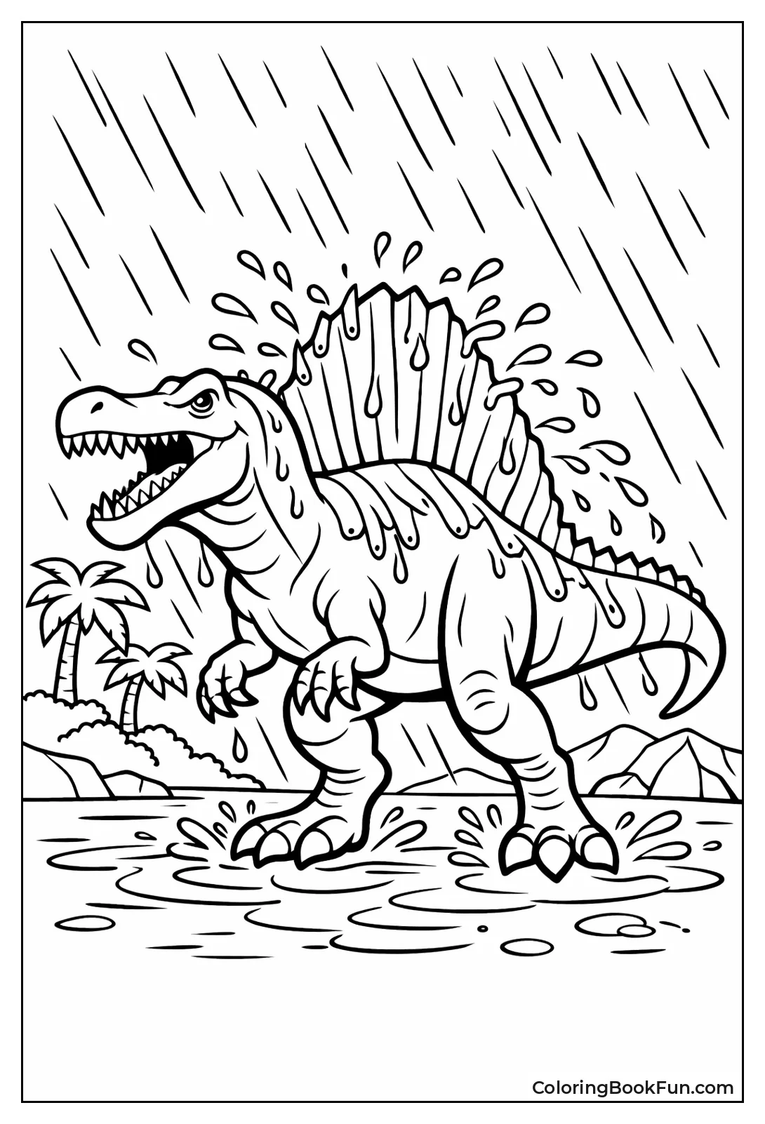 Spinosaurus in Heavy Rain