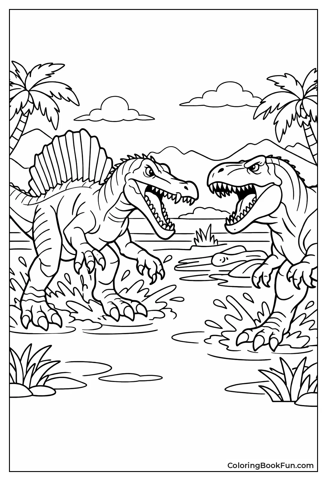 Spinosaurus Faces Carcharodontosaurus