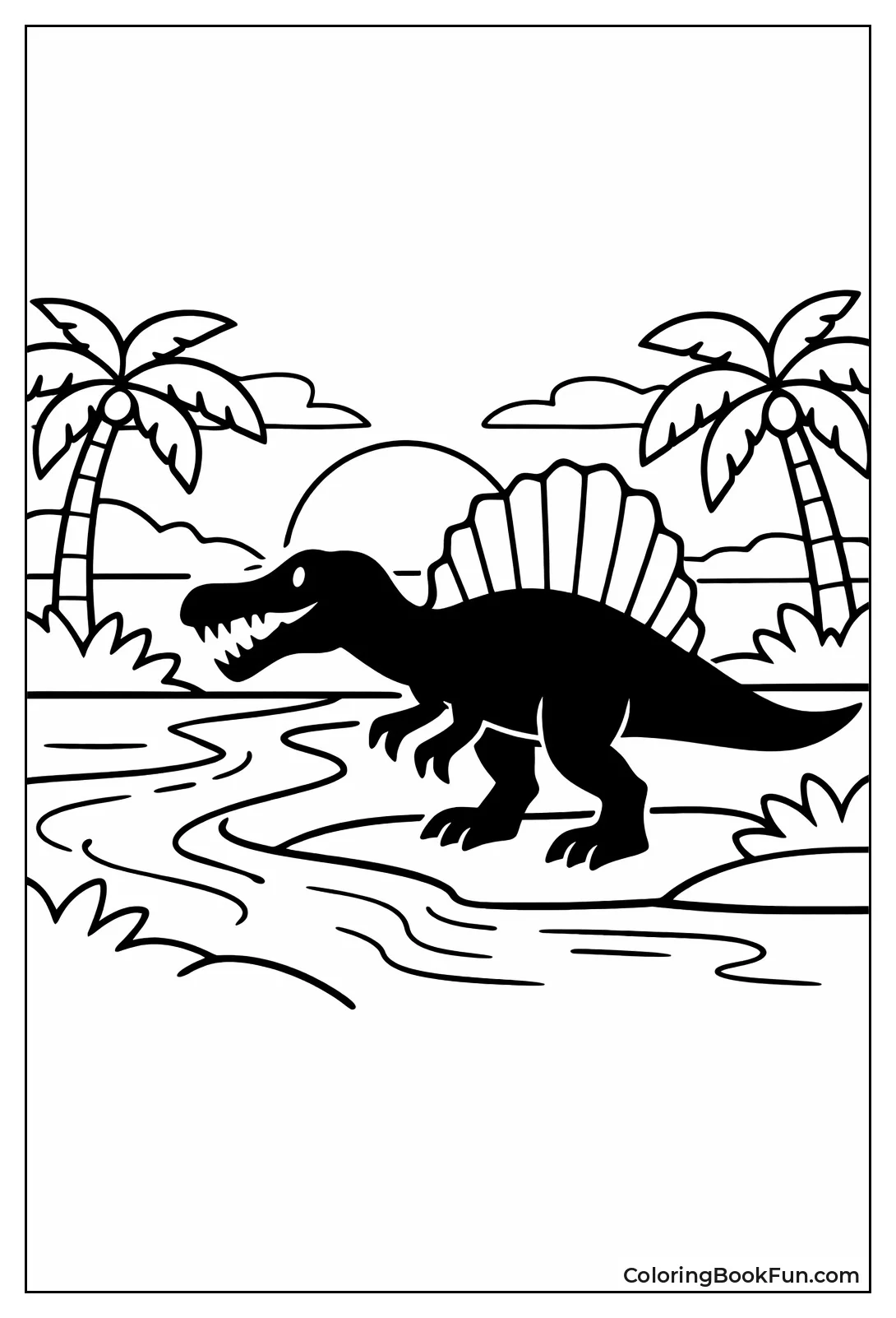 Spinosaurus Silhouette at Sunset