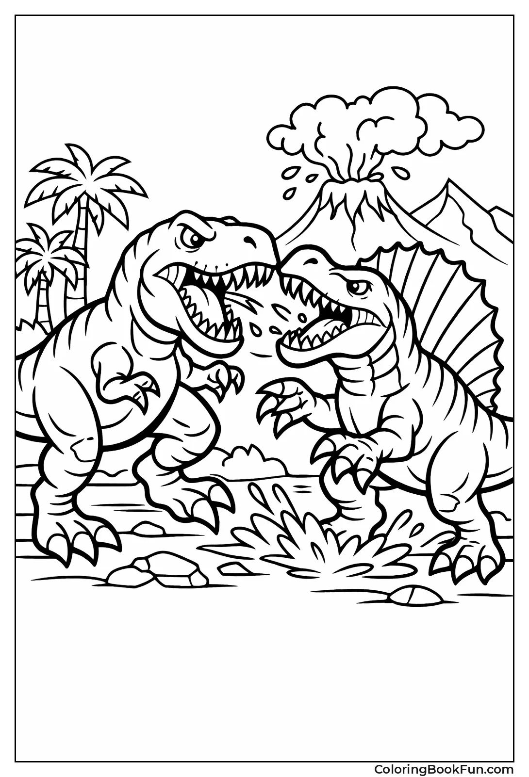 T-Rex Battles Spinosaurus