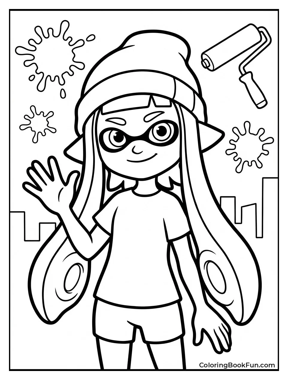 Waving Inkling Girl Smiles