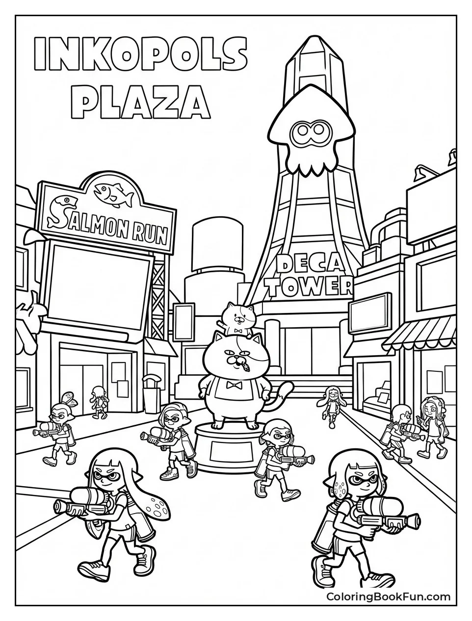 Bustling Inkopolis Plaza View