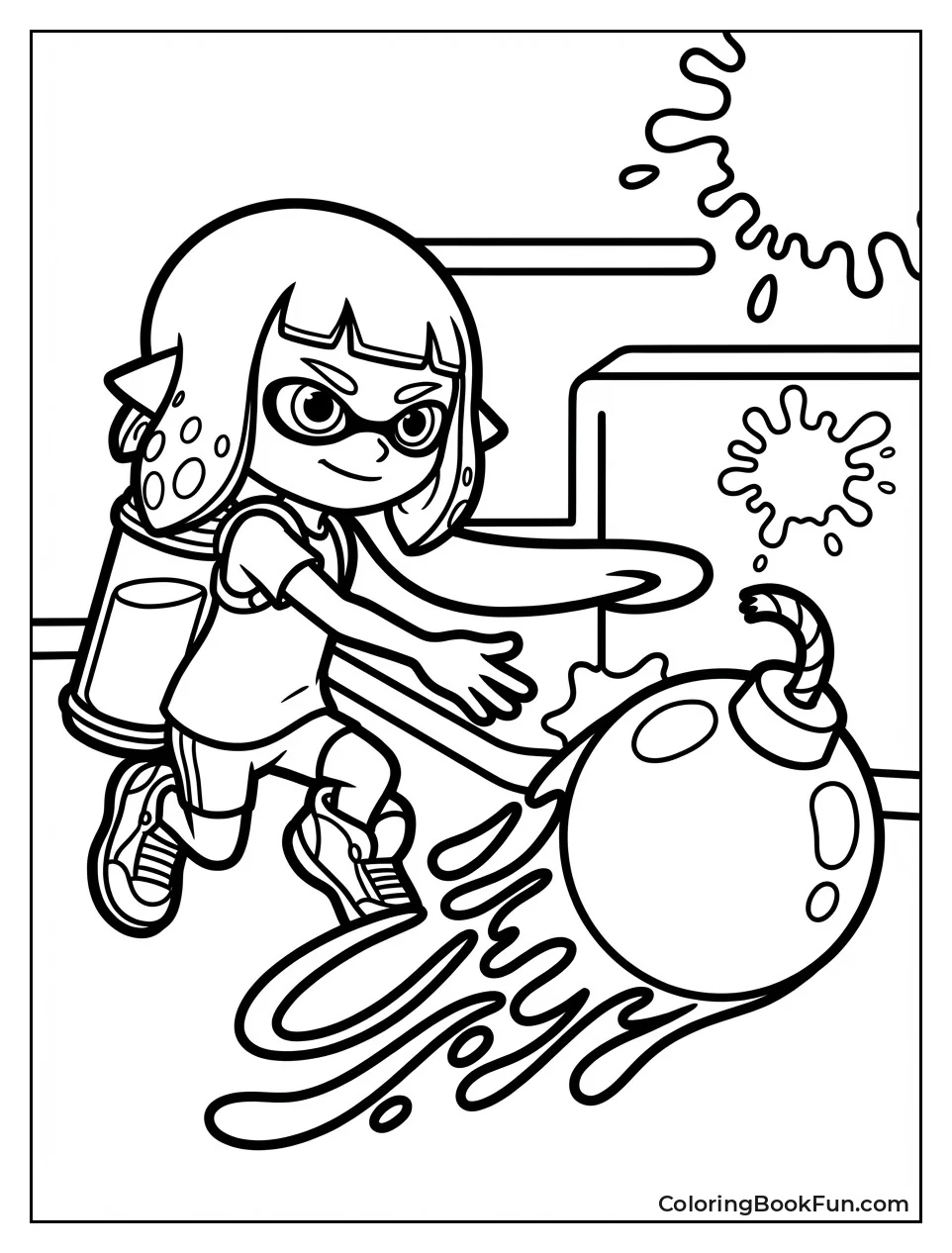 Inkling Throws Splat Bomb