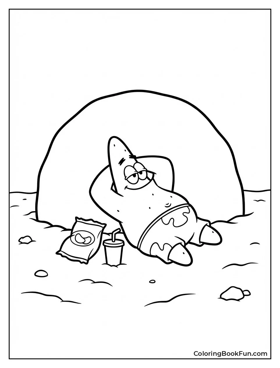 Lazy Patrick Under Rock