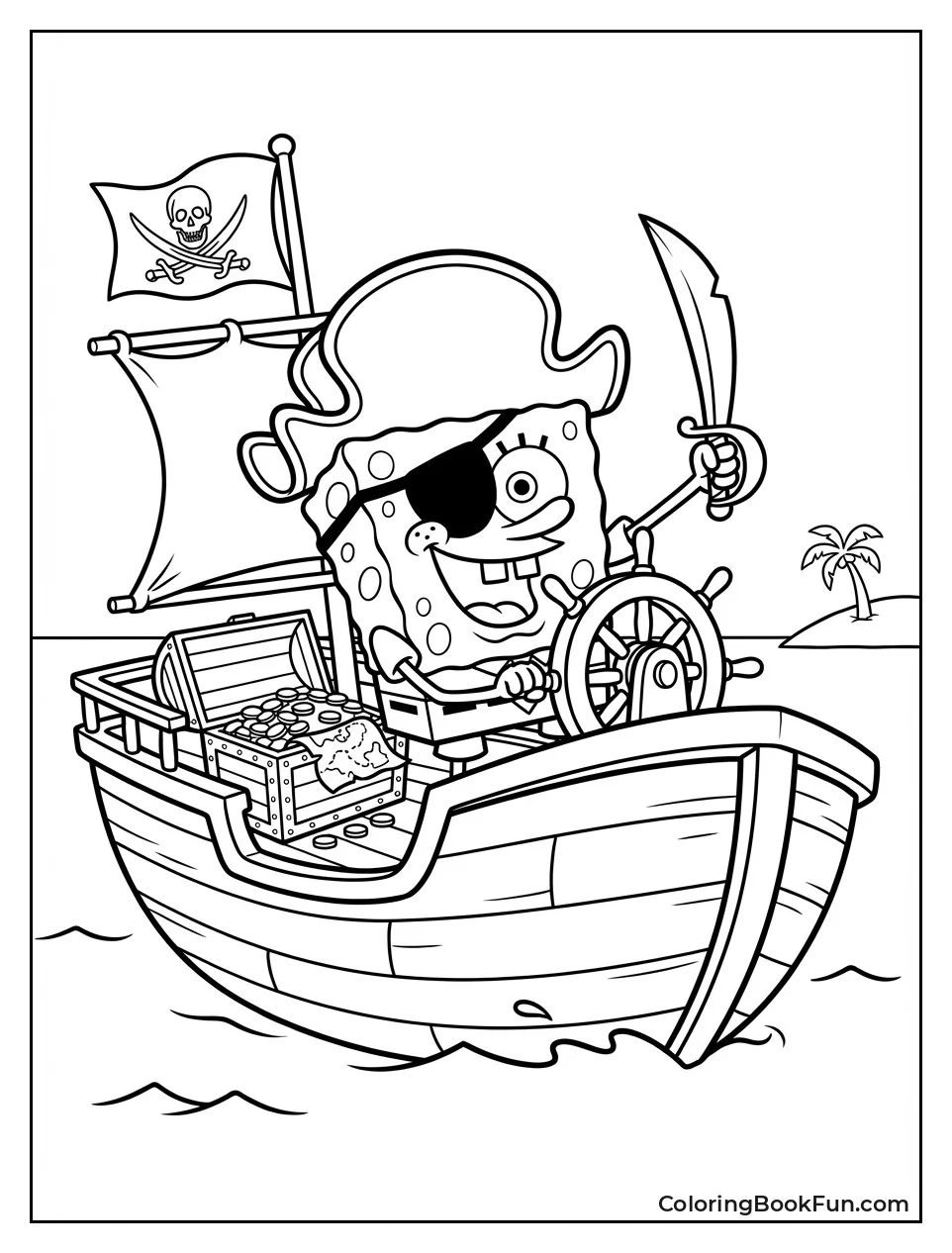 SpongeBob Pirate Sails with Treasure