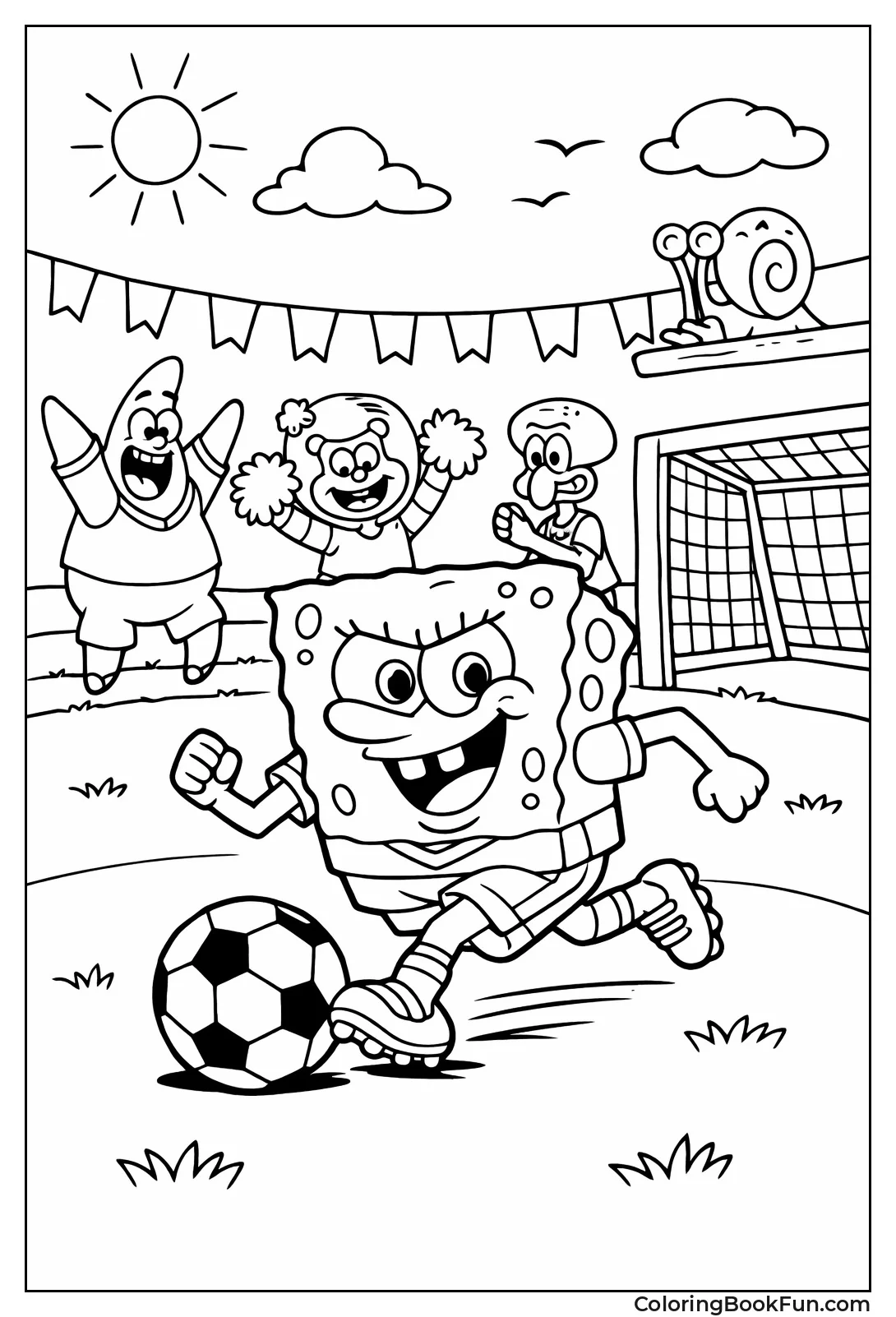 SpongeBob Dribbling with Friends
