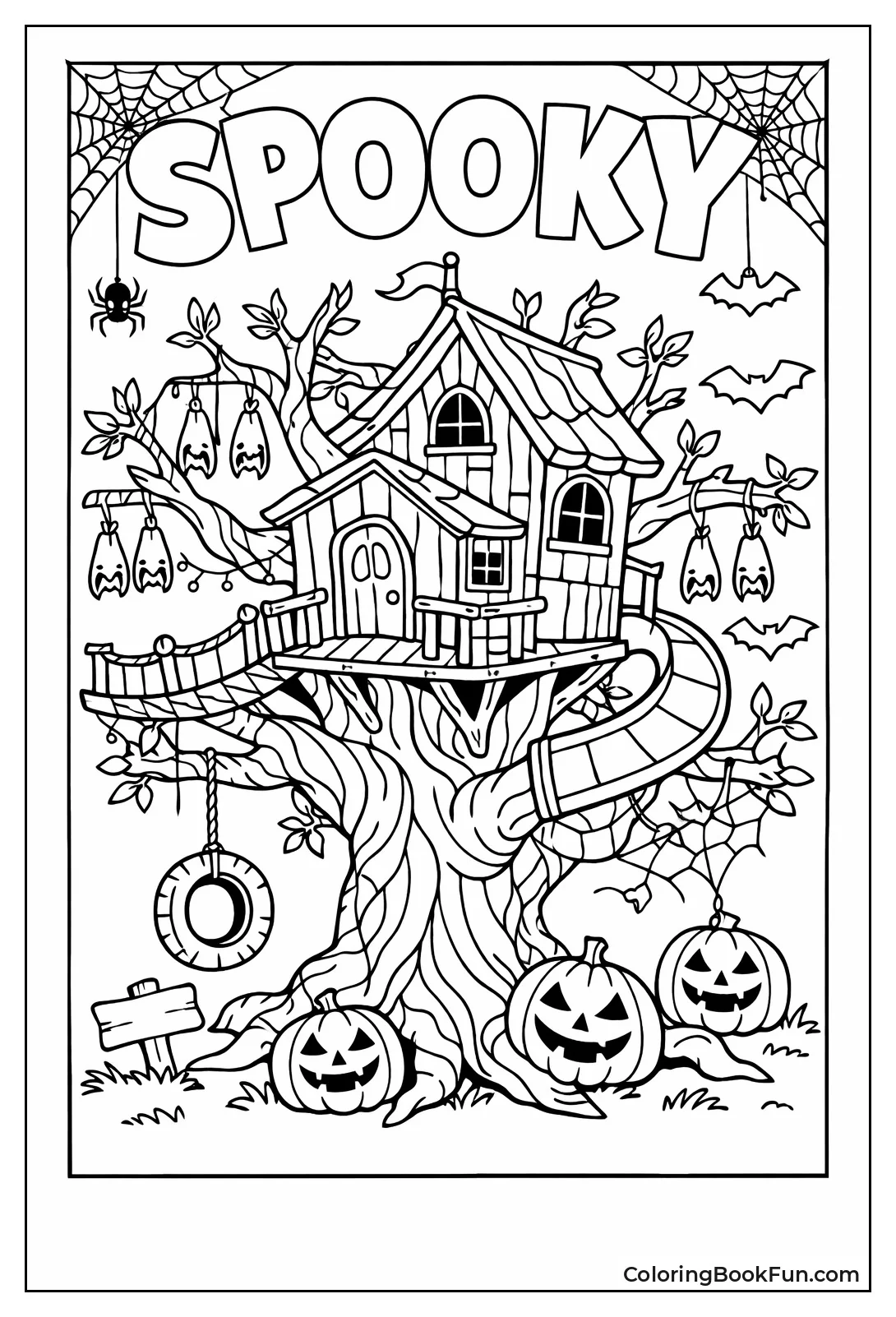 Spooky Halloween Treehouse Bats