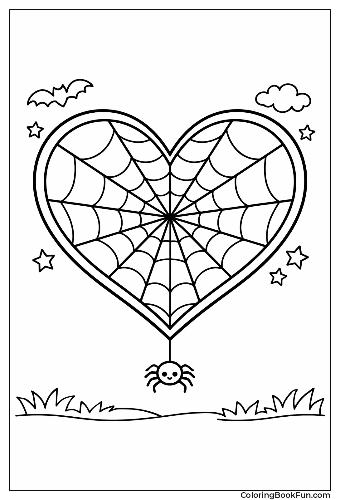Spiderweb Heart with Spider