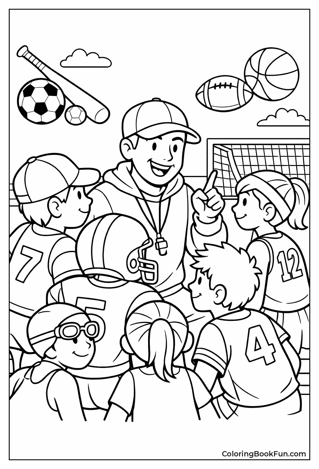 Coach Talks Strategy in Huddle