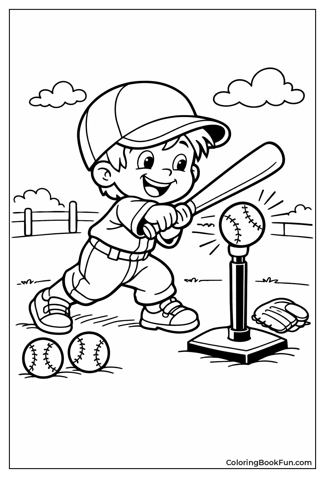 Kid Hits Ball off Tee